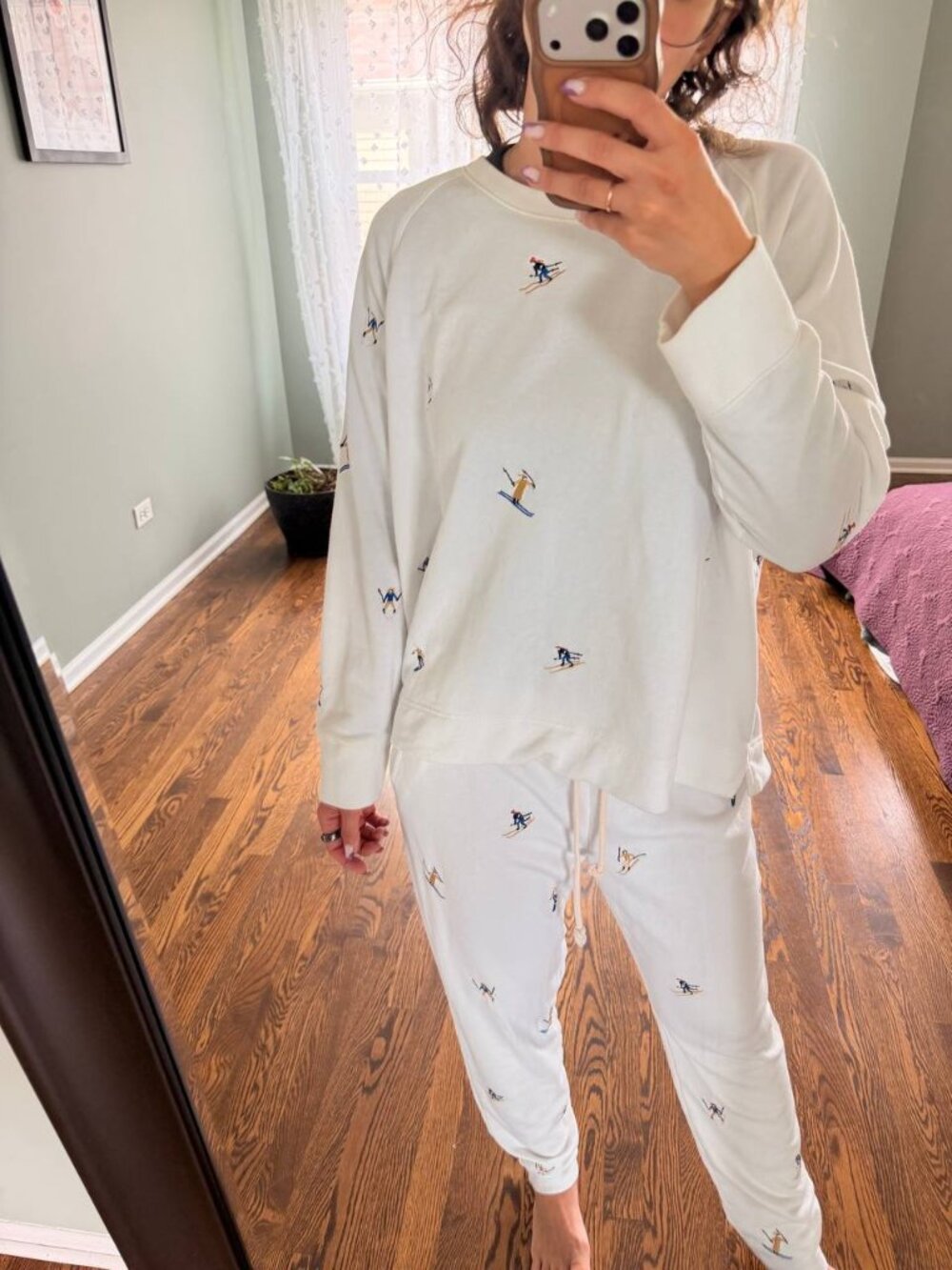 Lou & Grey for LOFT Ski Embroidered Sweatshirt & Joggers Set
